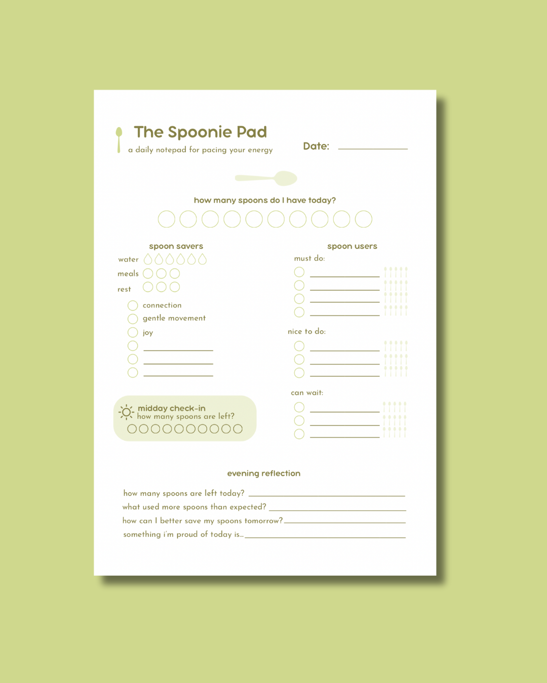 The Spoonie Pad Digital Download