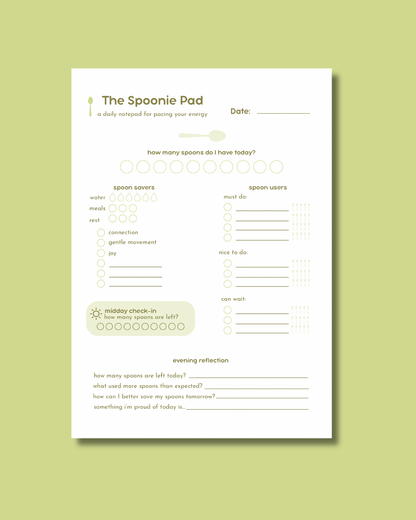 The Spoonie Pad Digital Download